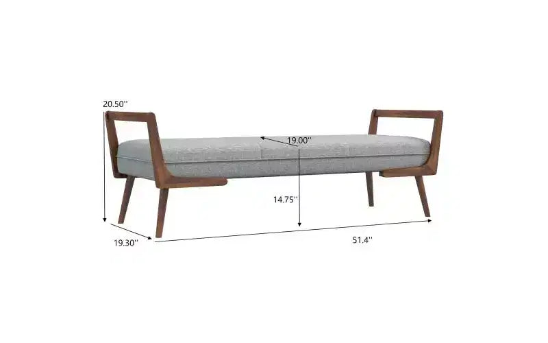 Panca in Legno Imbottita con Trapuntatura Stile Mid-Century Modern 51,20 L