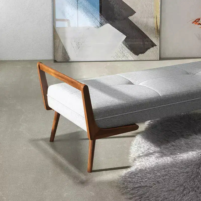 Panca in Legno Imbottita con Trapuntatura Stile Mid-Century Modern 51,20 L