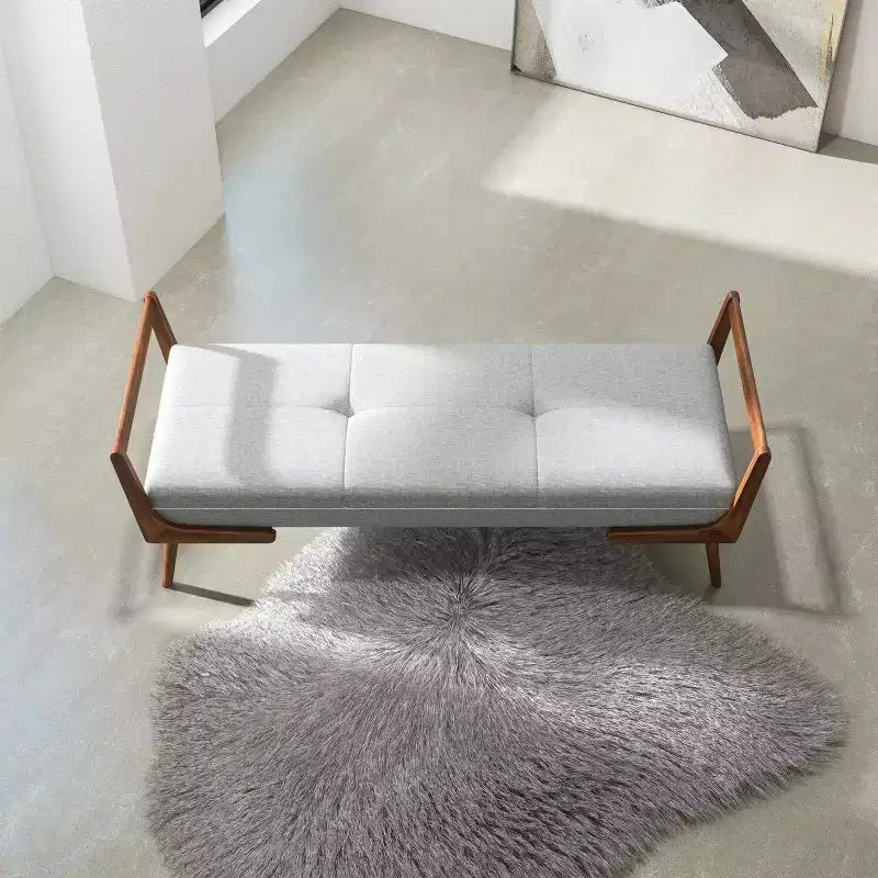 Panca in Legno Imbottita con Trapuntatura Stile Mid-Century Modern 51,20 L