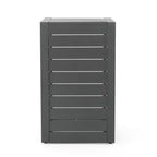 Tavolino in alluminio con contenitore, grigio
