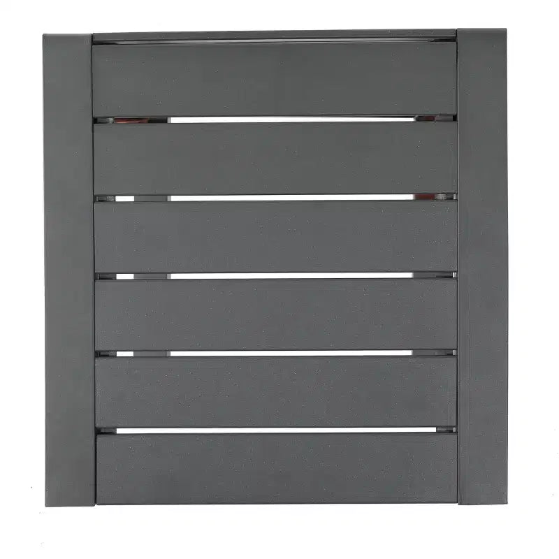 Tavolino in alluminio con contenitore, grigio