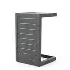 Tavolino in alluminio con contenitore, grigio