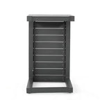 Tavolino in alluminio con contenitore, grigio