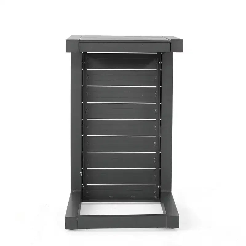 Tavolino in alluminio con contenitore, grigio