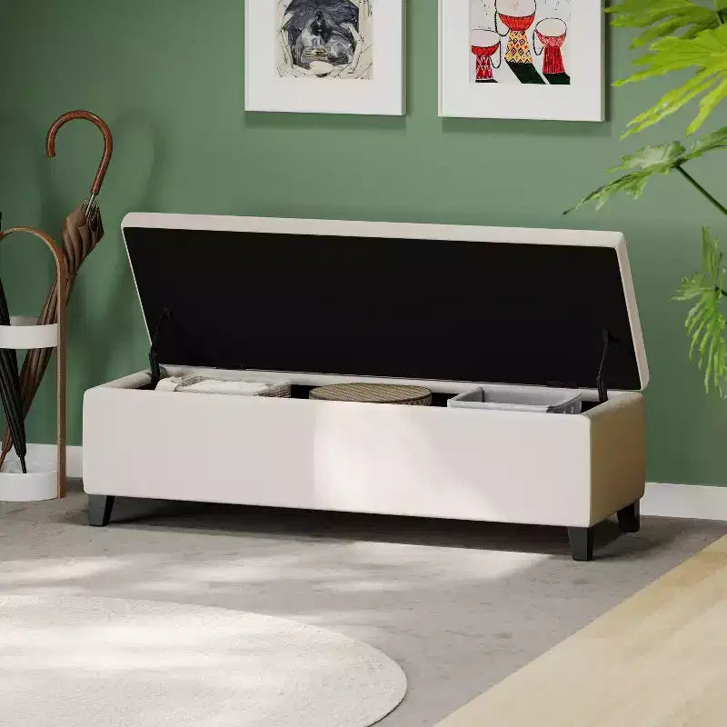 Pouf Contenitore Moderno in Bouclé da Interno