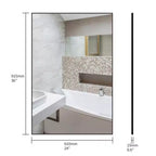 Specchio da appoggio con cornice in alluminio 36x24 con vassoio rimovibile