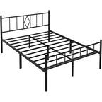 Telaio del letto in metallo a piattaforma full size con testiera e pediera