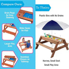 Tavolo attività convertibile per bambini, da interno/esterno, con piano rimovibile, 43 x 35 x 19 pollici, Legno massello