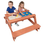 Tavolo attività convertibile per bambini, da interno/esterno, con piano rimovibile, 43 x 35 x 19 pollici, Legno massello
