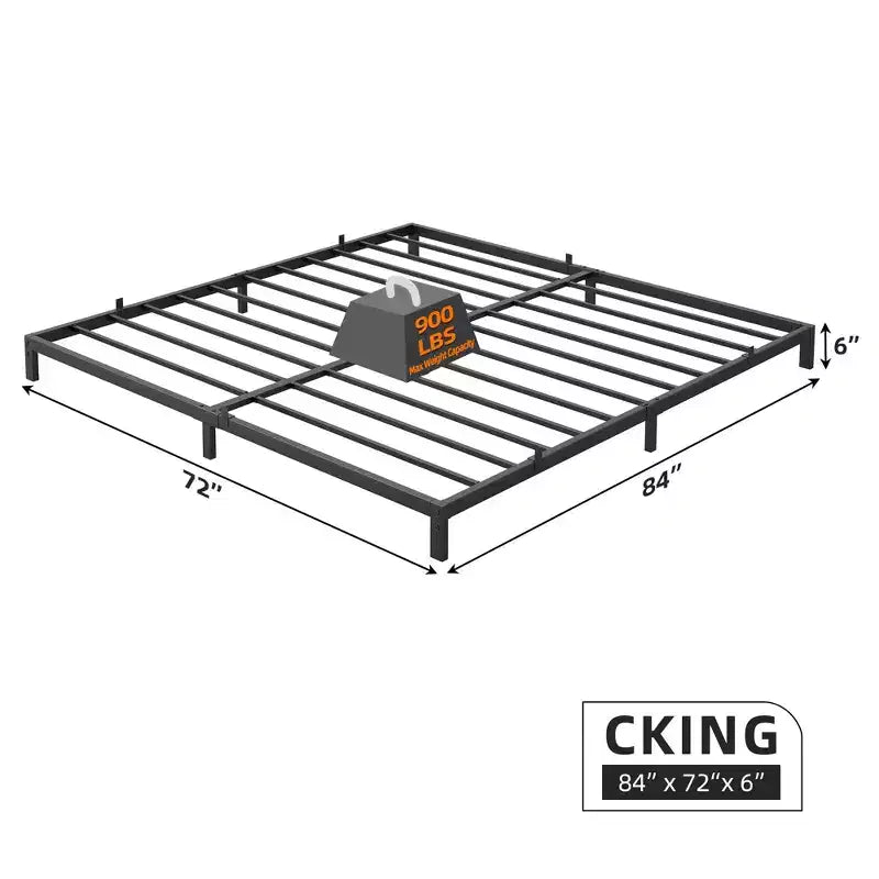 Telaio per letto in metallo da 6 pollici, California King / Twin XL, letto a piattaforma, acciaio resistente, senza materasso a molle, silenzioso