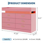 Cassettiera credenza a 6 cassetti con piano flottante