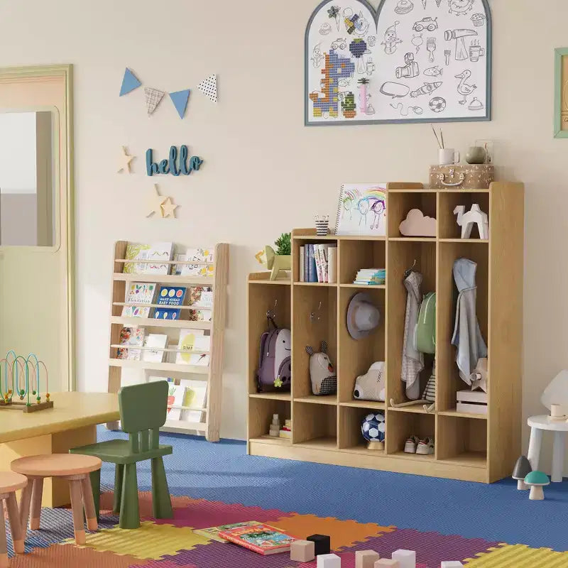 Organizzatore portaoggetti per bambini a 5 sezioni con scomparti e ganci