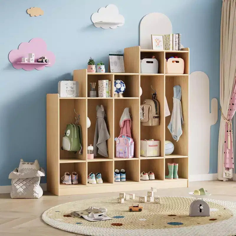 Organizzatore portaoggetti per bambini a 5 sezioni con scomparti e ganci