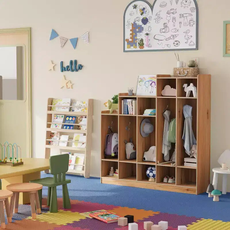 Organizzatore portaoggetti per bambini a 5 sezioni con scomparti e ganci