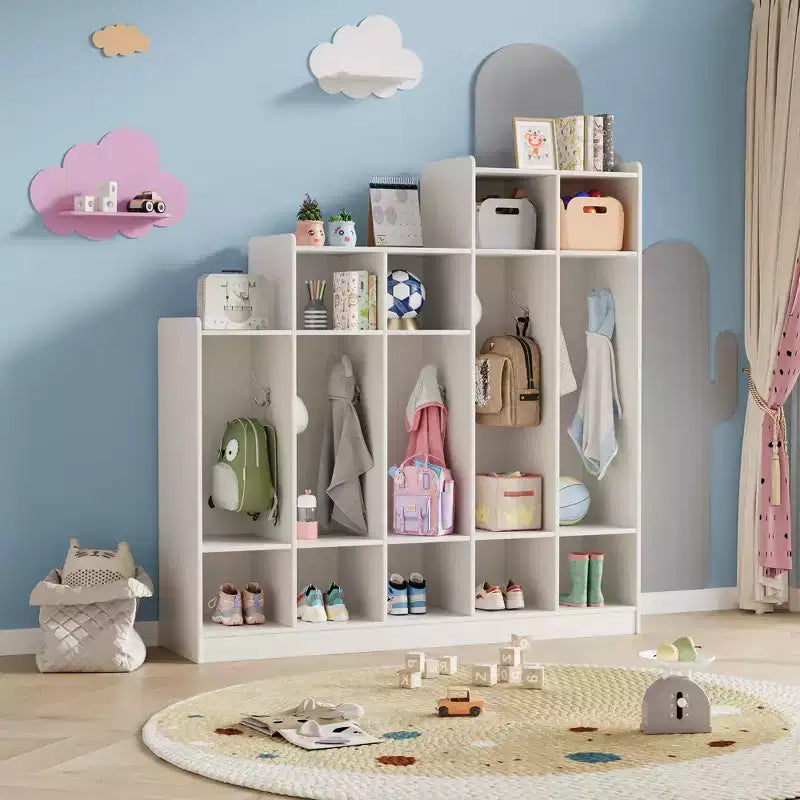 Organizzatore portaoggetti per bambini a 5 sezioni con scomparti e ganci