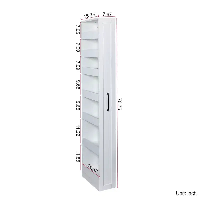 Scaffale a 7 Livelli Estraibile e Sottile – Organizer Aperto per Cucina, Salotto e Spazi Stretti, Bianco