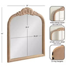 Specchio da Parete Ad Arco Intarsiato con Cornice in Legno