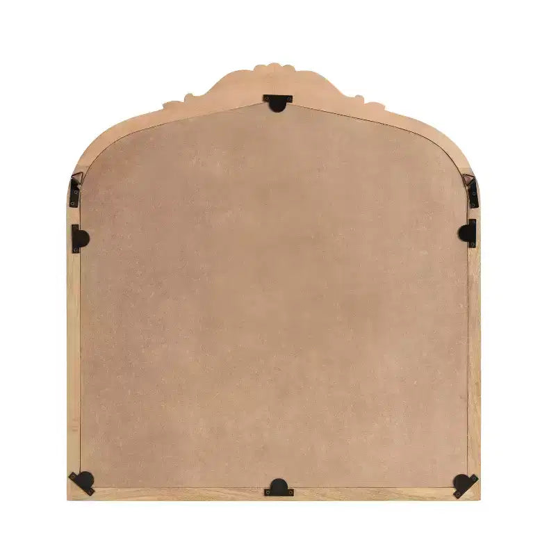 Specchio da Parete Ad Arco Intarsiato con Cornice in Legno