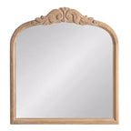 Specchio da Parete Ad Arco Intarsiato con Cornice in Legno