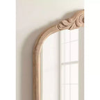 Specchio da Parete Ad Arco Intarsiato con Cornice in Legno