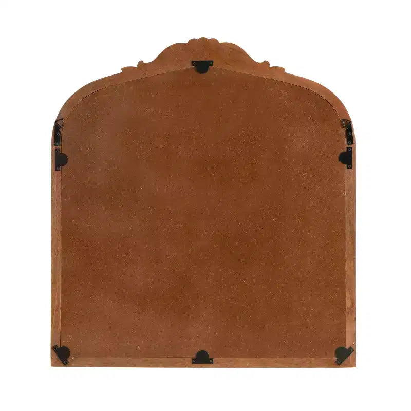 Specchio da Parete Ad Arco Intarsiato con Cornice in Legno