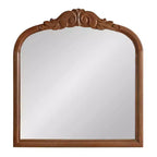 Specchio da Parete Ad Arco Intarsiato con Cornice in Legno