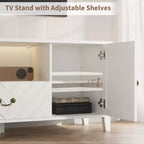 Mobile TV con Luci a LED, 2 Armadietti e 1 Cassetto, Adatto per TV fino a 65 Pollici