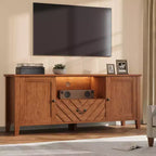 Mobile TV con Luci a LED, 2 Armadietti e 1 Cassetto, Adatto per TV fino a 65 Pollici