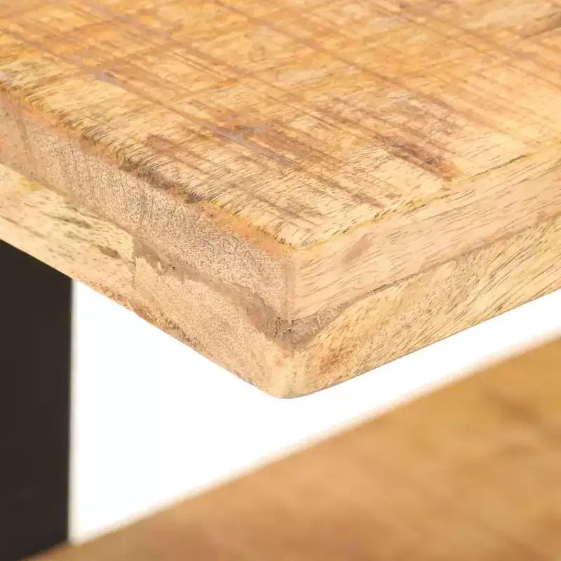 Comodino Legno Naturale con Dettagli in Ferro