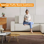 Divano sezionale a L in velluto a coste con pouf mobile