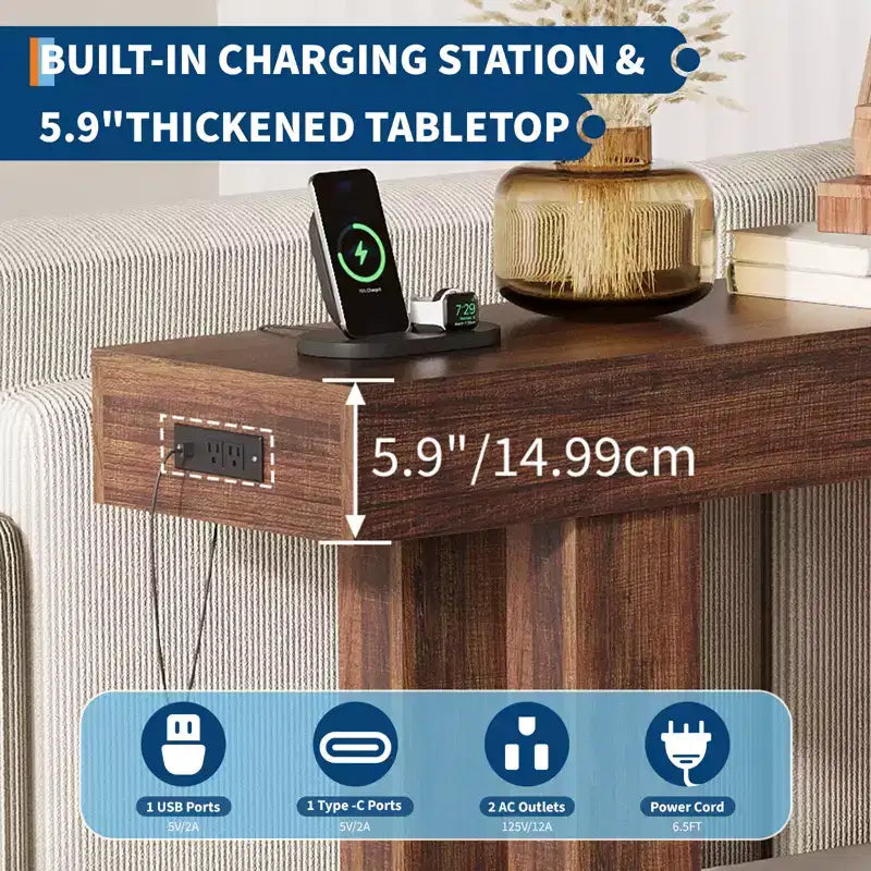 Consolle da 63 pollici con presa di corrente e porte USB