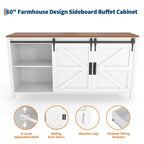 Credenza da 60 pollici con ante scorrevoli e 4 cassetti