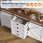 Credenza da 60 pollici con ante scorrevoli e 4 cassetti