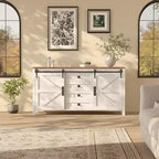 Credenza da 60 pollici con ante scorrevoli e 4 cassetti