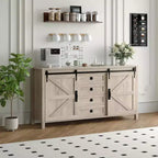 Credenza da 60 pollici con ante scorrevoli e 4 cassetti