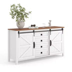 Credenza da 60 pollici con ante scorrevoli e 4 cassetti