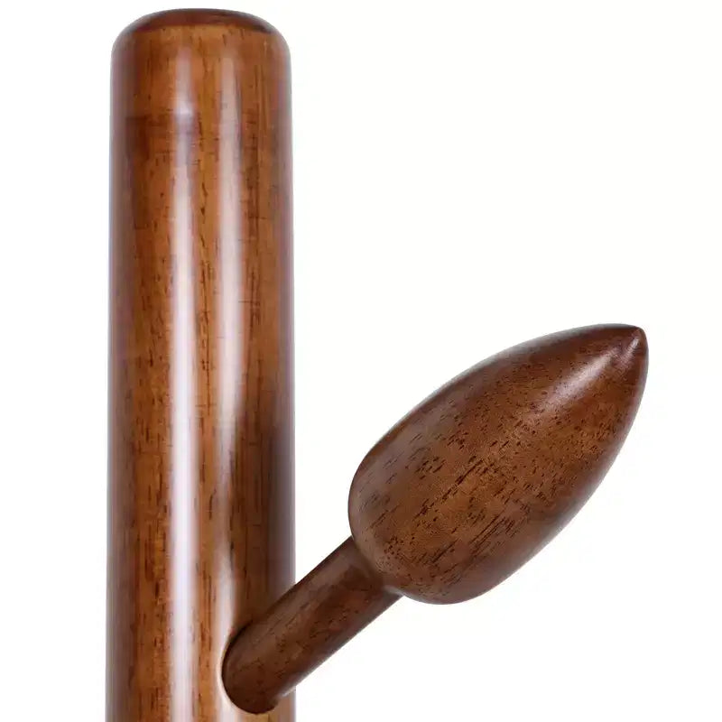 Appendiabiti autoportante in legno con 8 ganci, altezza regolabile, base rotonda, per corridoio e ingresso, marrone