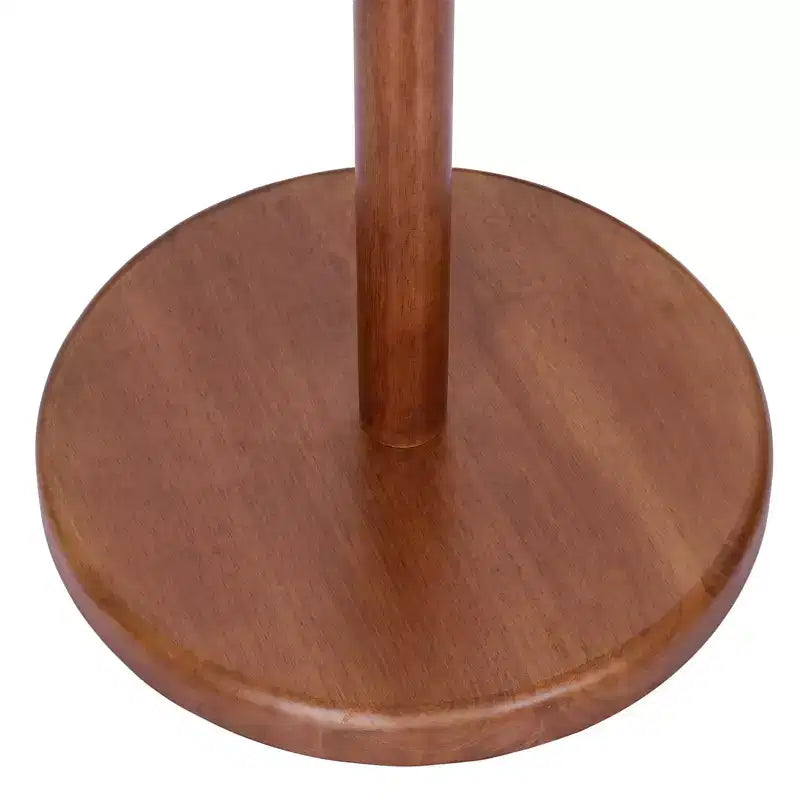 Appendiabiti autoportante in legno con 8 ganci, altezza regolabile, base rotonda, per corridoio e ingresso, marrone