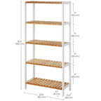 Scaffale a 5 ripiani in bambù, 26 x 60 x 130 cm