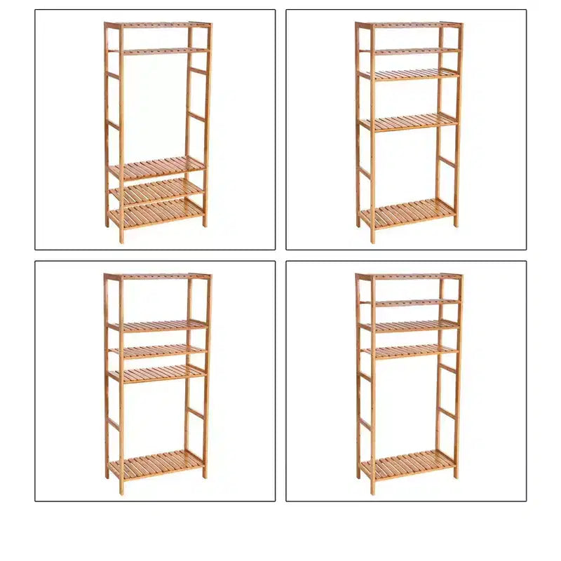 Scaffale a 5 ripiani in bambù, 26 x 60 x 130 cm