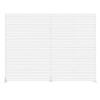 Divisorio a 6 pannelli a lamelle, in acciaio galvanizzato bianco, fronte/retro, 183x120x40 cm