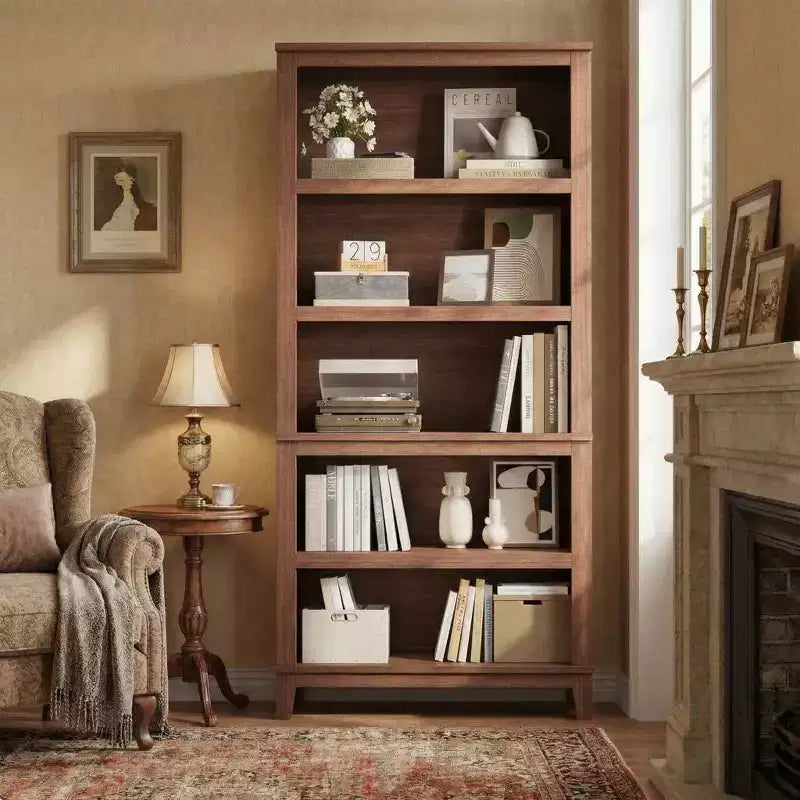 Libreria a 5 ripiani con ripiani regolabili