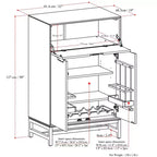Mobile bar da 81 cm in legno massello, marrone noce