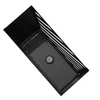 Portaombrelli in metallo con vaschetta raccogligocce rimovibile, 4 ganci, design a fori, per ingresso e ufficio, nero