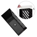 Portaombrelli in metallo con vaschetta raccogligocce rimovibile, 4 ganci, design a fori, per ingresso e ufficio, nero