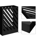 Portaombrelli in metallo con vaschetta raccogligocce rimovibile, 4 ganci, design a fori, per ingresso e ufficio, nero