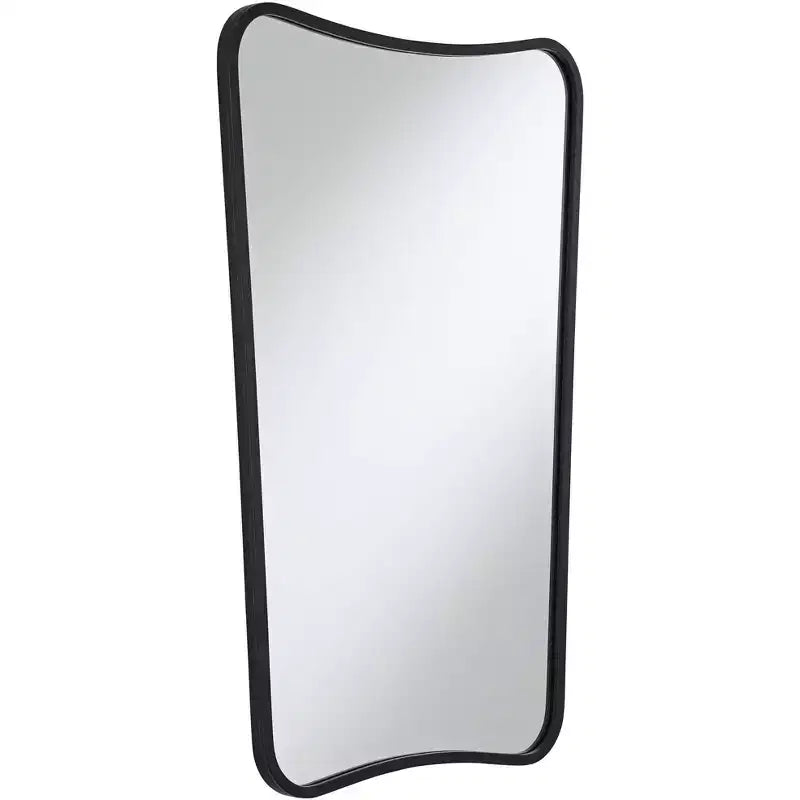 Set di 2 specchi da parete in metallo nero, 22 x 34 pollici