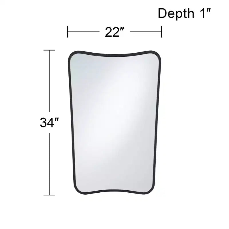 Set di 2 specchi da parete in metallo nero, 22 x 34 pollici