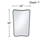 Set di 2 specchi da parete in metallo nero, 22 x 34 pollici