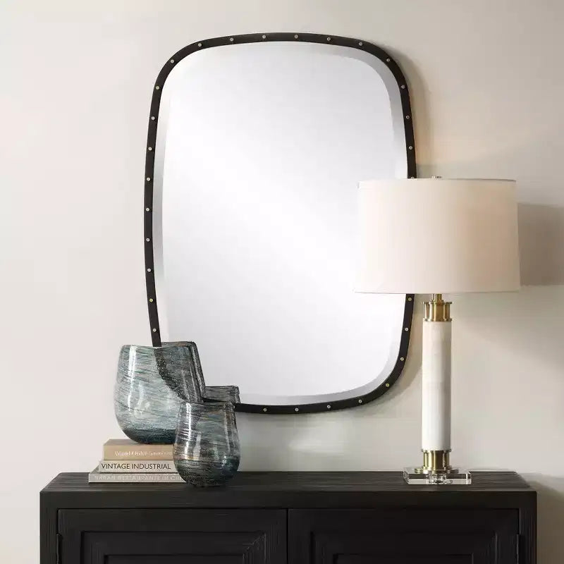 Specchio da parete rettangolare nero 26 x 36